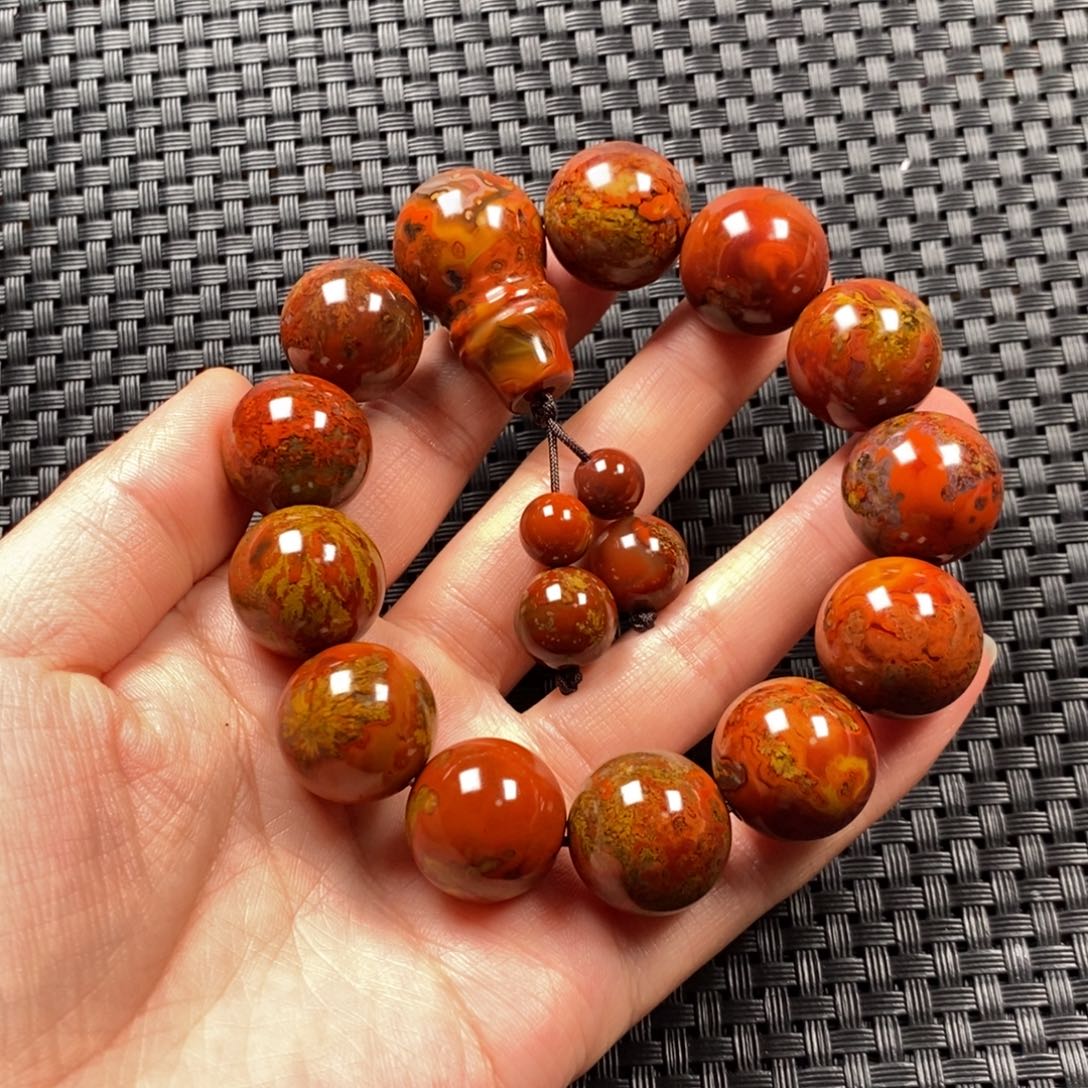 玛瑙/玉髓手串未镶嵌H****夢战国红手串