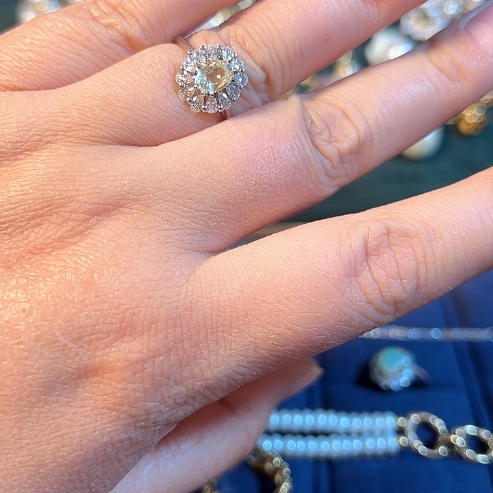 蓝宝石戒指银S925镶嵌