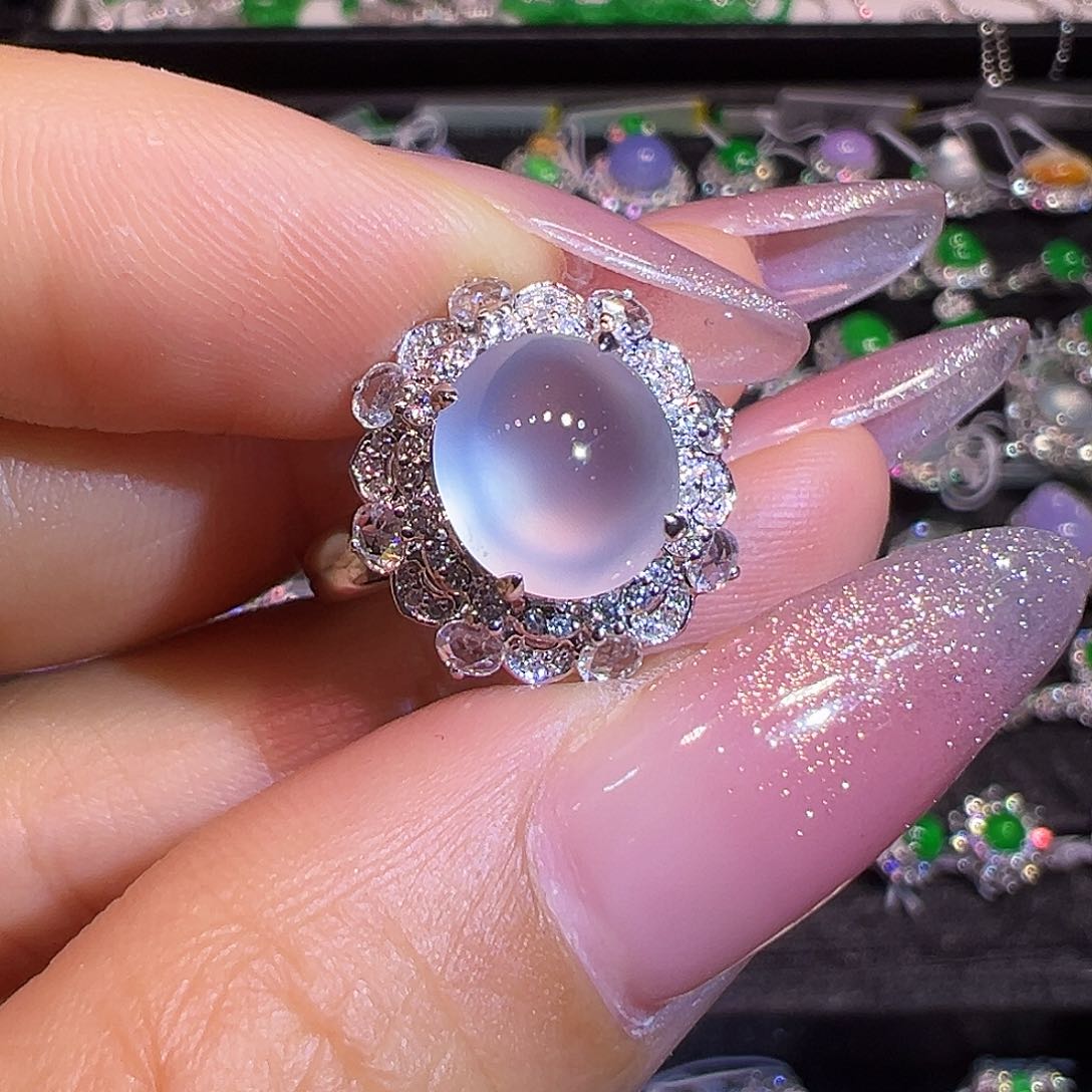 翡翠18K金镶嵌戒指翡翠