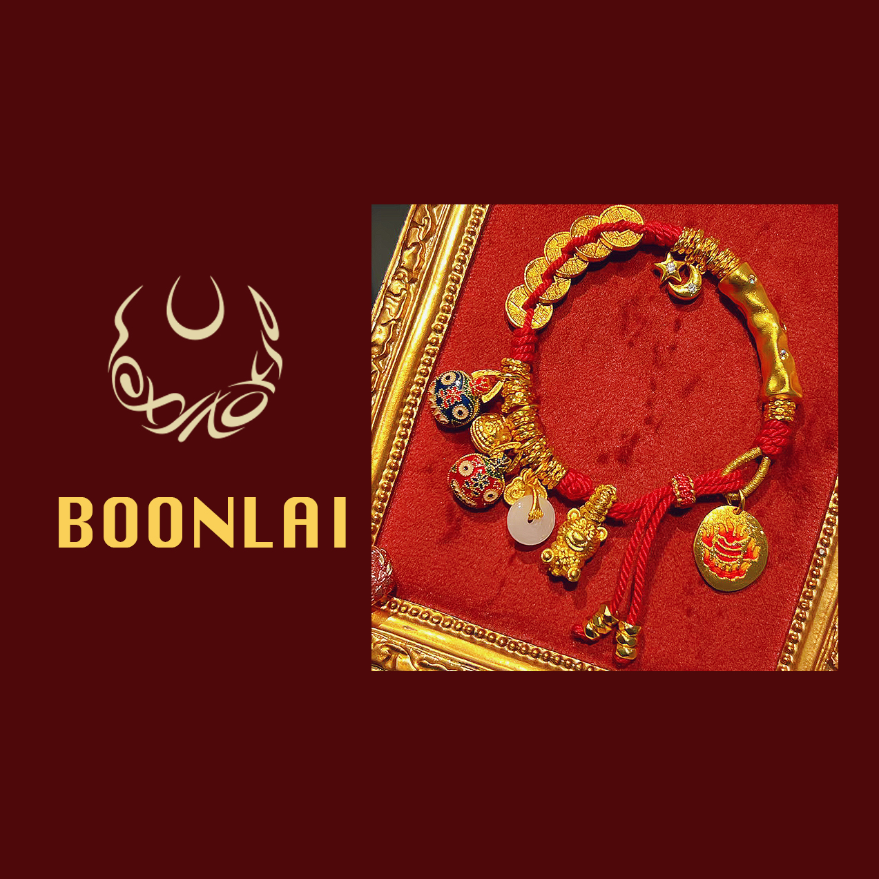 铜合金莫桑石手链 Boonlai 小熊盘缠铜钱手链1111