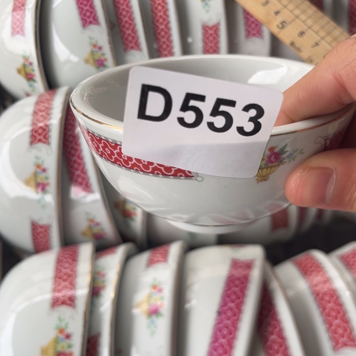 八九十年代高岭土盘碗碟有矿点有轻微瑕疵D553 4