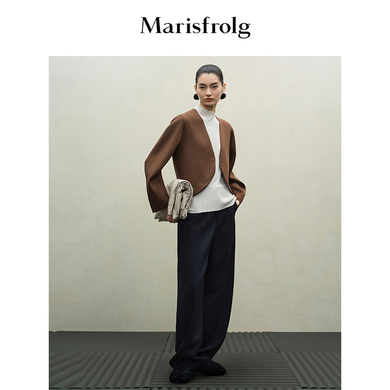 Marisfrolg玛丝菲尔25年冬季新款松紧腰显瘦香蕉裤子ACFZ40615