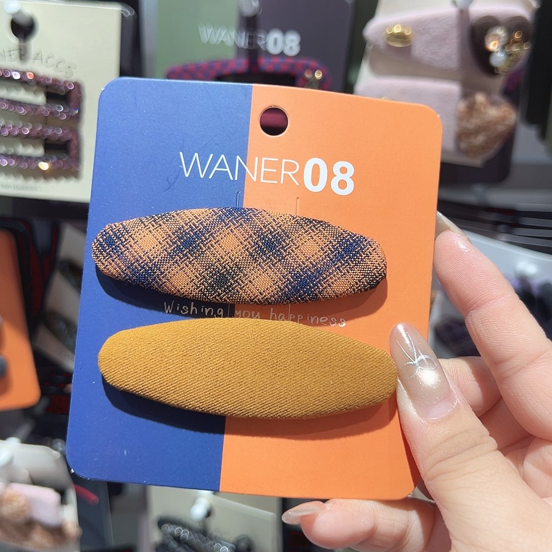 非金属橘色格纹椭圆掰掰