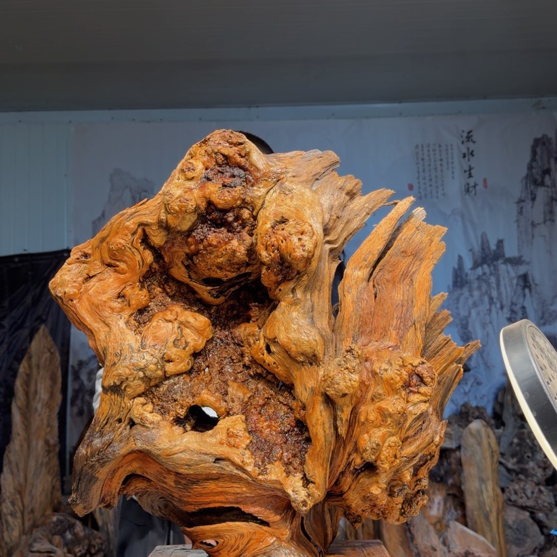花***了木三丰琥珀木 天然摆件