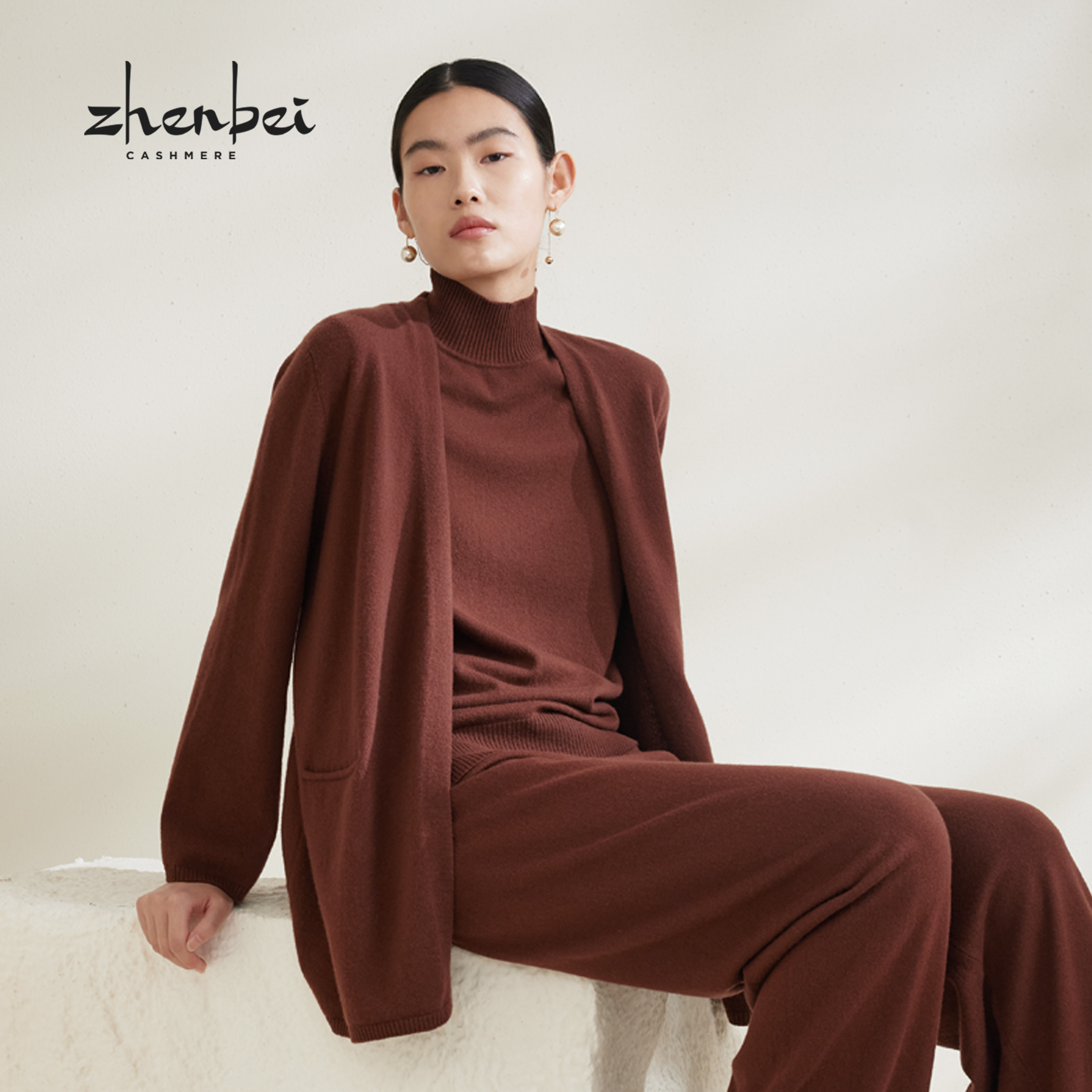 ZB/珍贝商场同款可机洗加长绣标女开衫/H91038