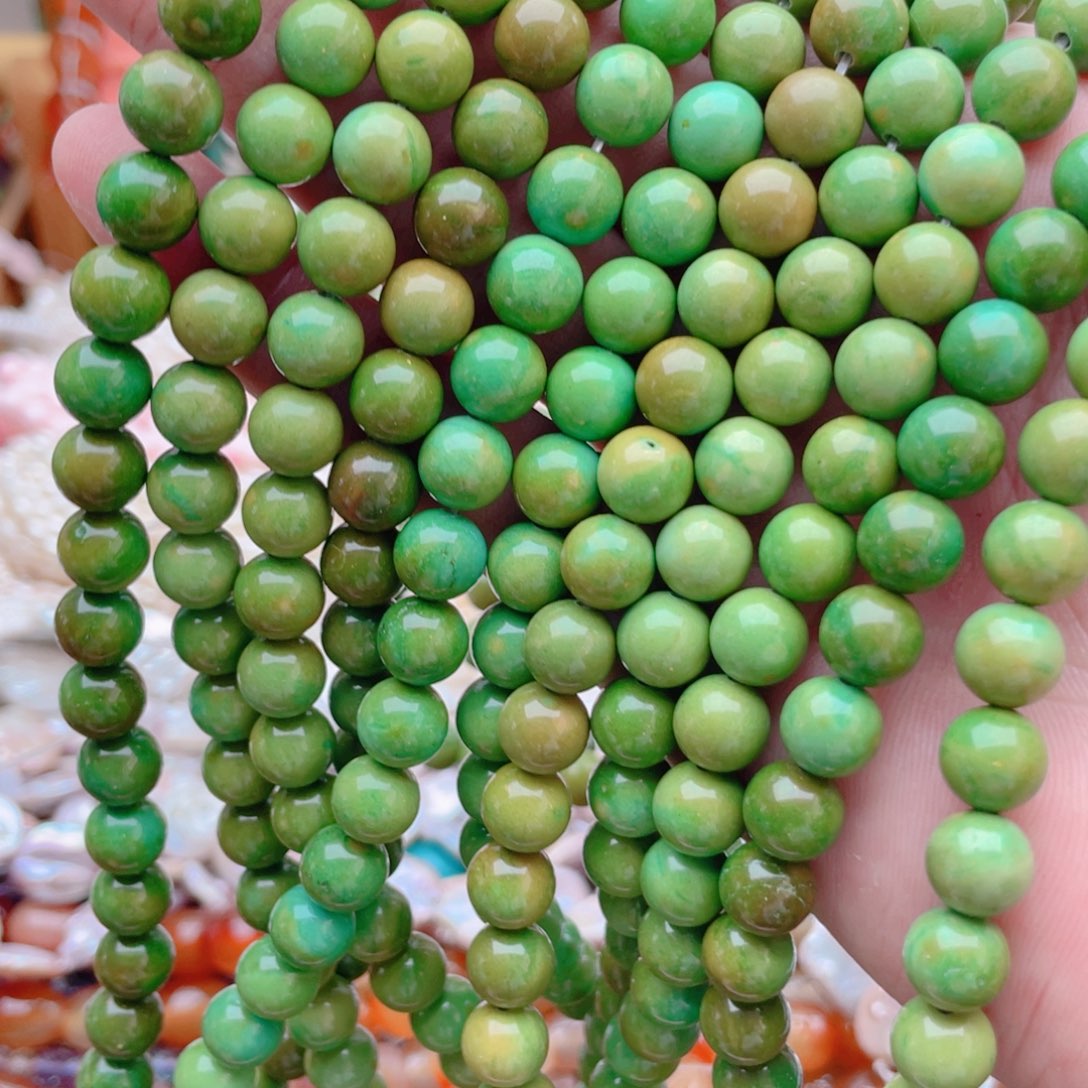 玛瑙/玉髓未镶嵌珠宝半成品绿松石1条卡8