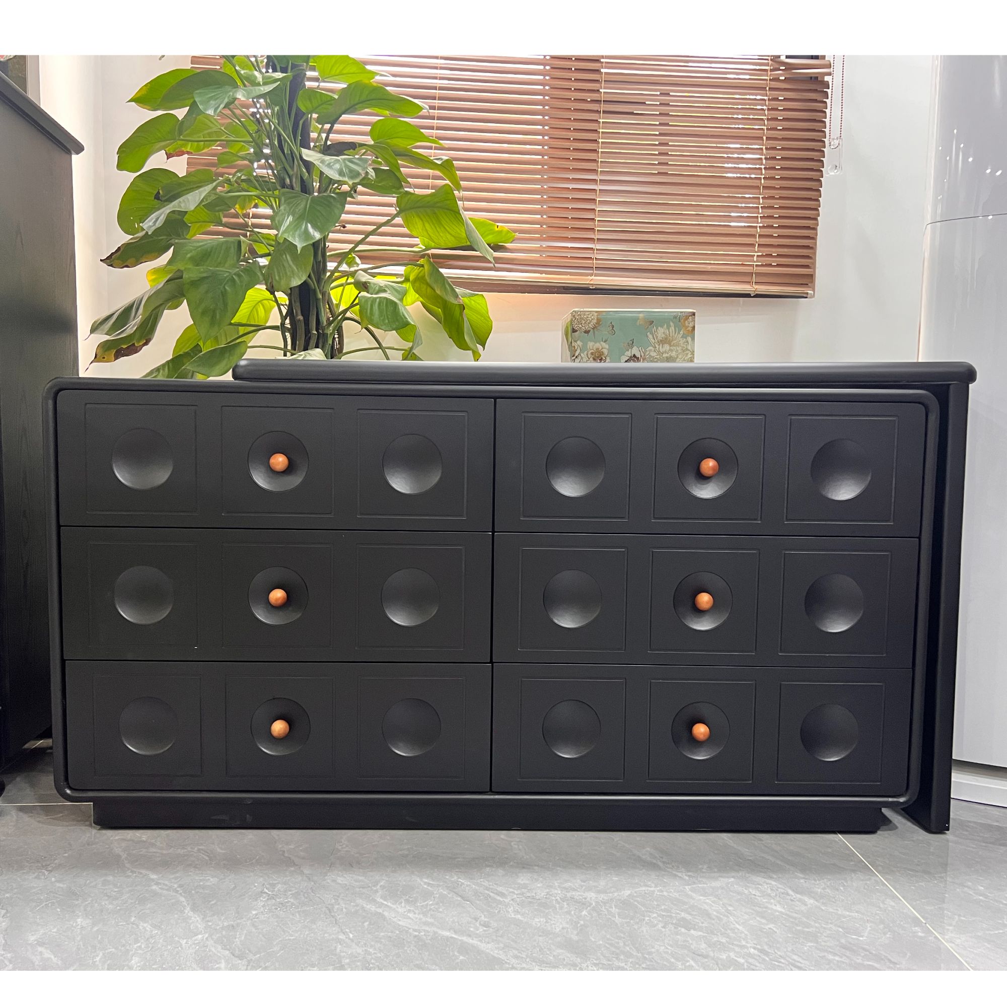 棋盘格梳妆台卧室床尾柜