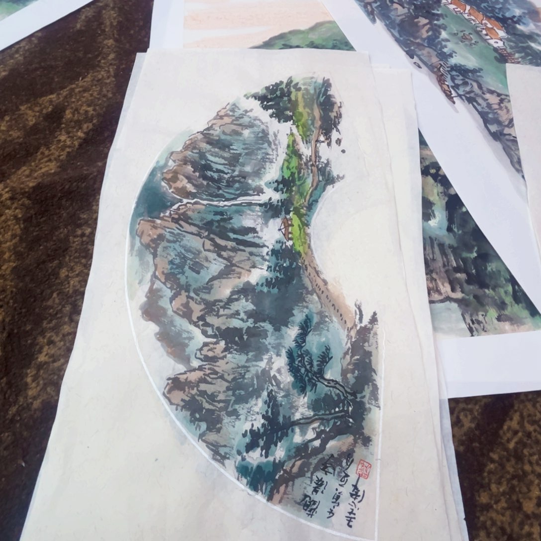 国画王志伟老师扇面作品1111