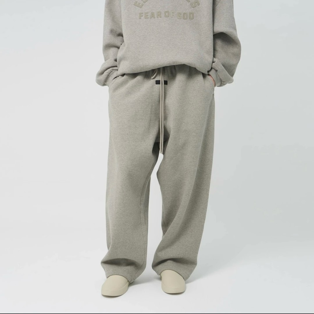 2024FW ESSENTIALS 小黑标拉绒阔腿裤美式休闲百搭复古