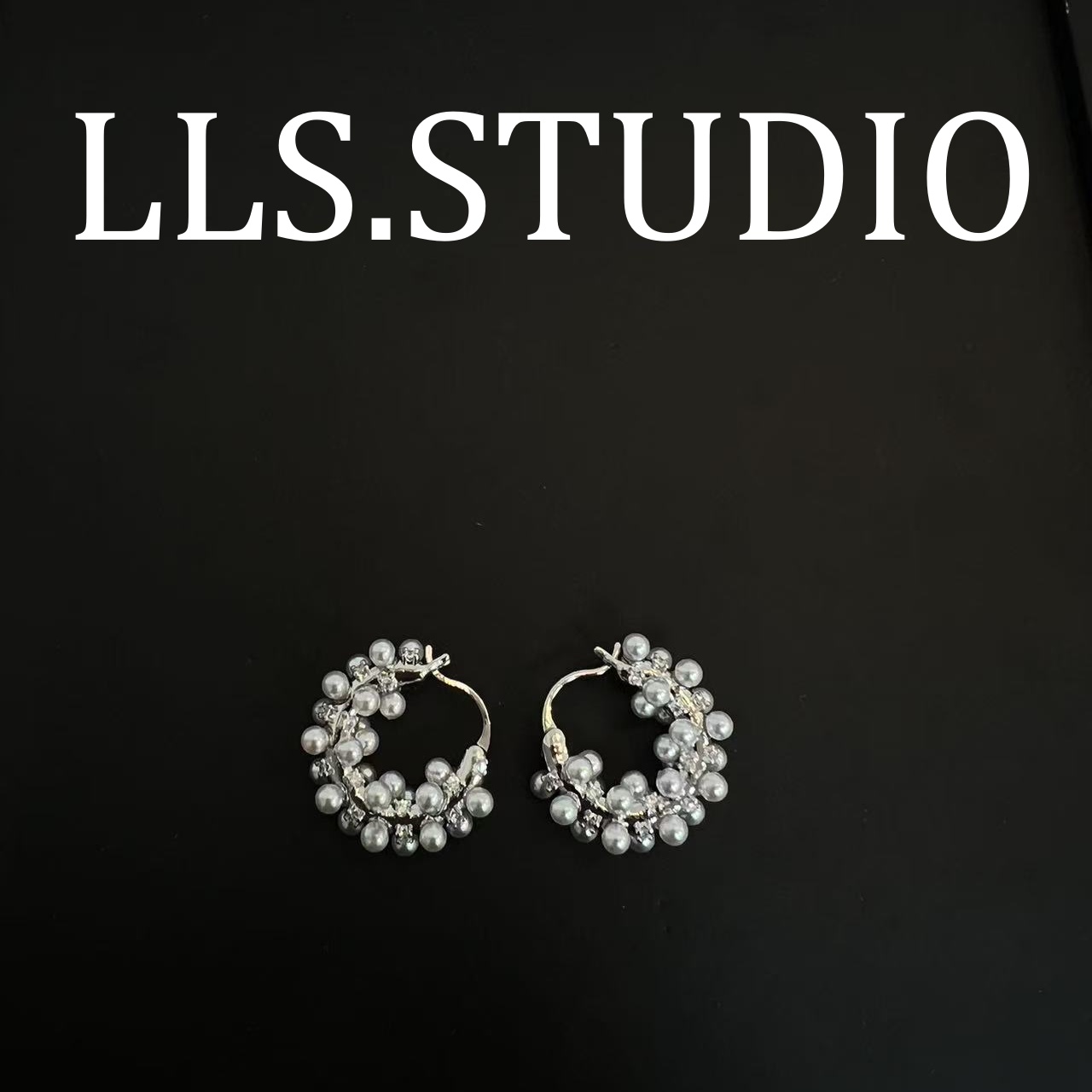 铜合金仿珍珠耳饰 高级气质珠珠圈   7045