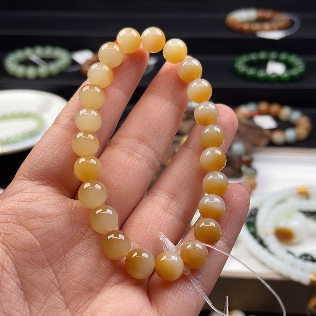 和田玉手串未镶嵌欧**满