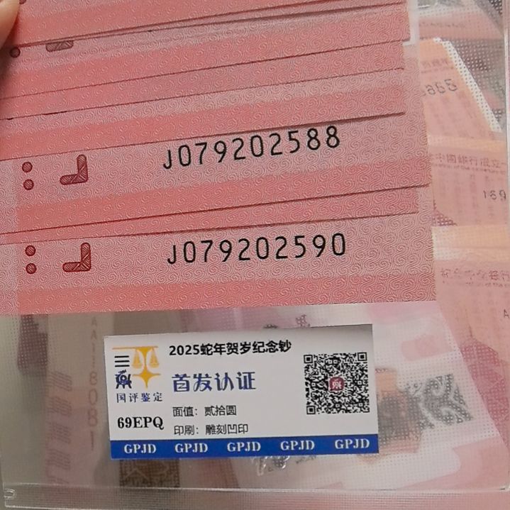 塑料蛇年生肖纪念钞标十尾2581