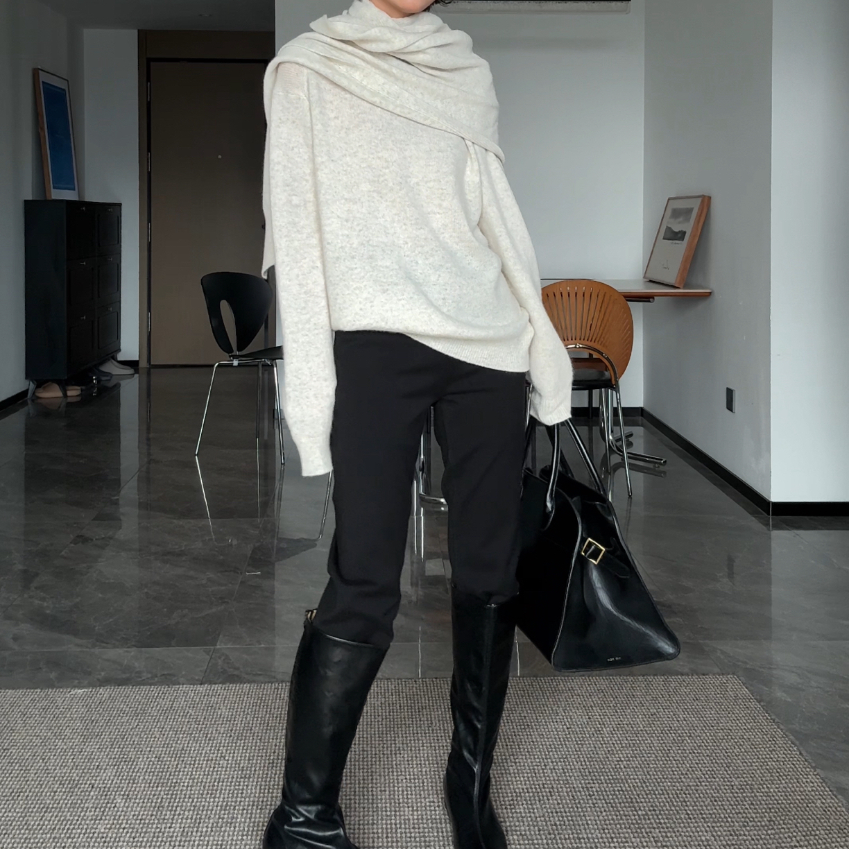 山阶 【黑骑士】休闲裤极简通勤修身九分裤烟管百搭小脚裤