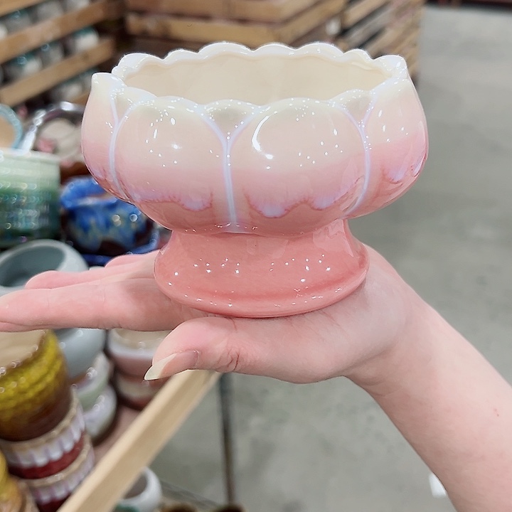 有孔.凑满10元发货多肉陶瓷花盆！