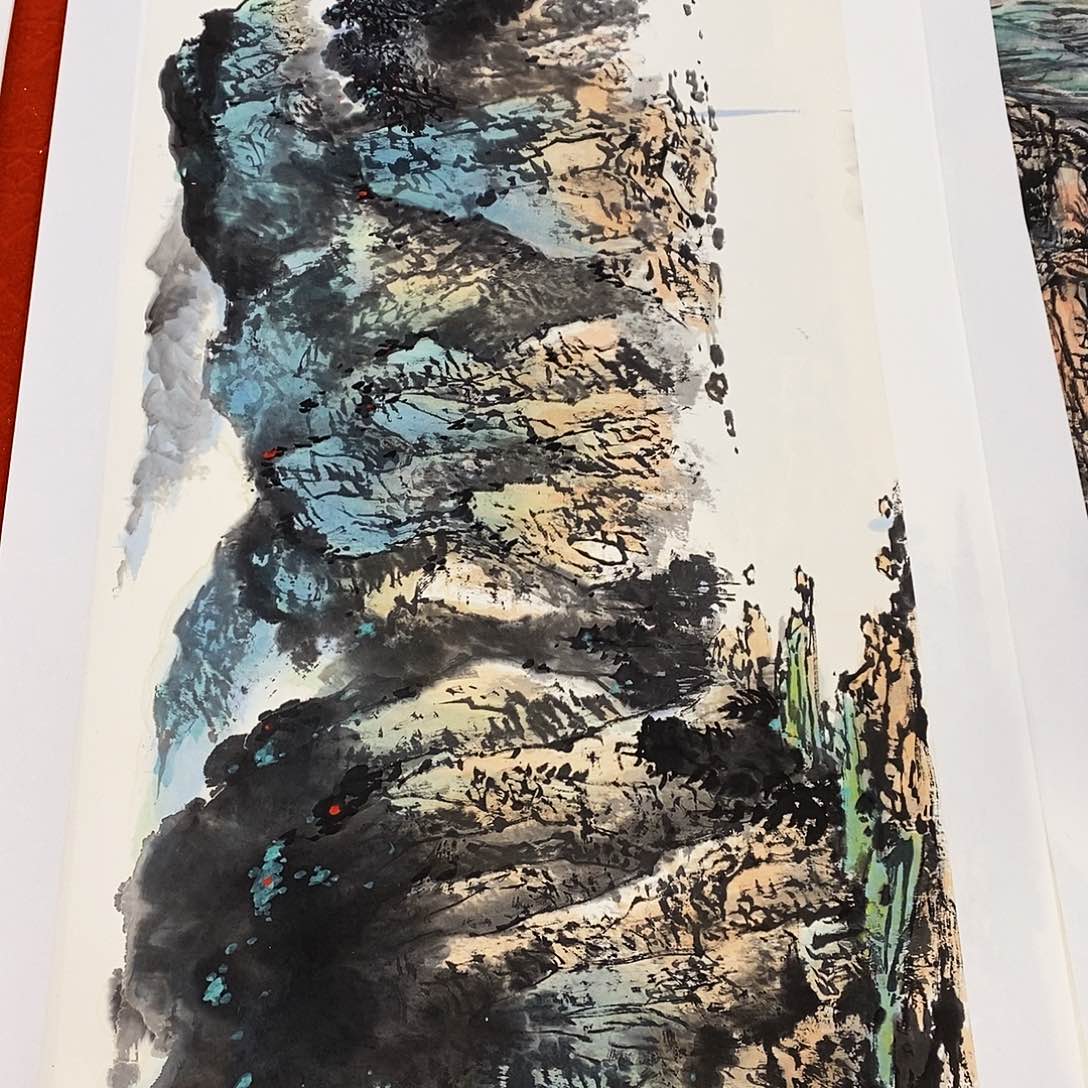 国画?*墨红花了好一两把我还