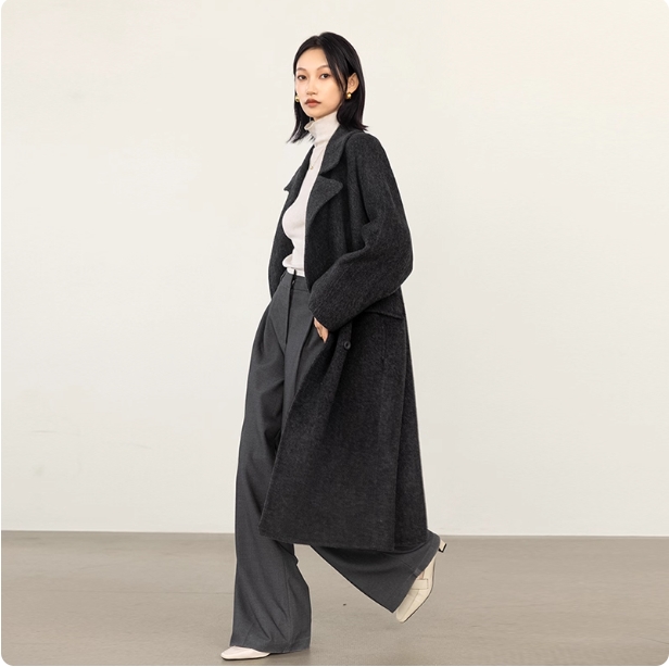 女中长款冬季大衣毛呢外套开衫毛呢