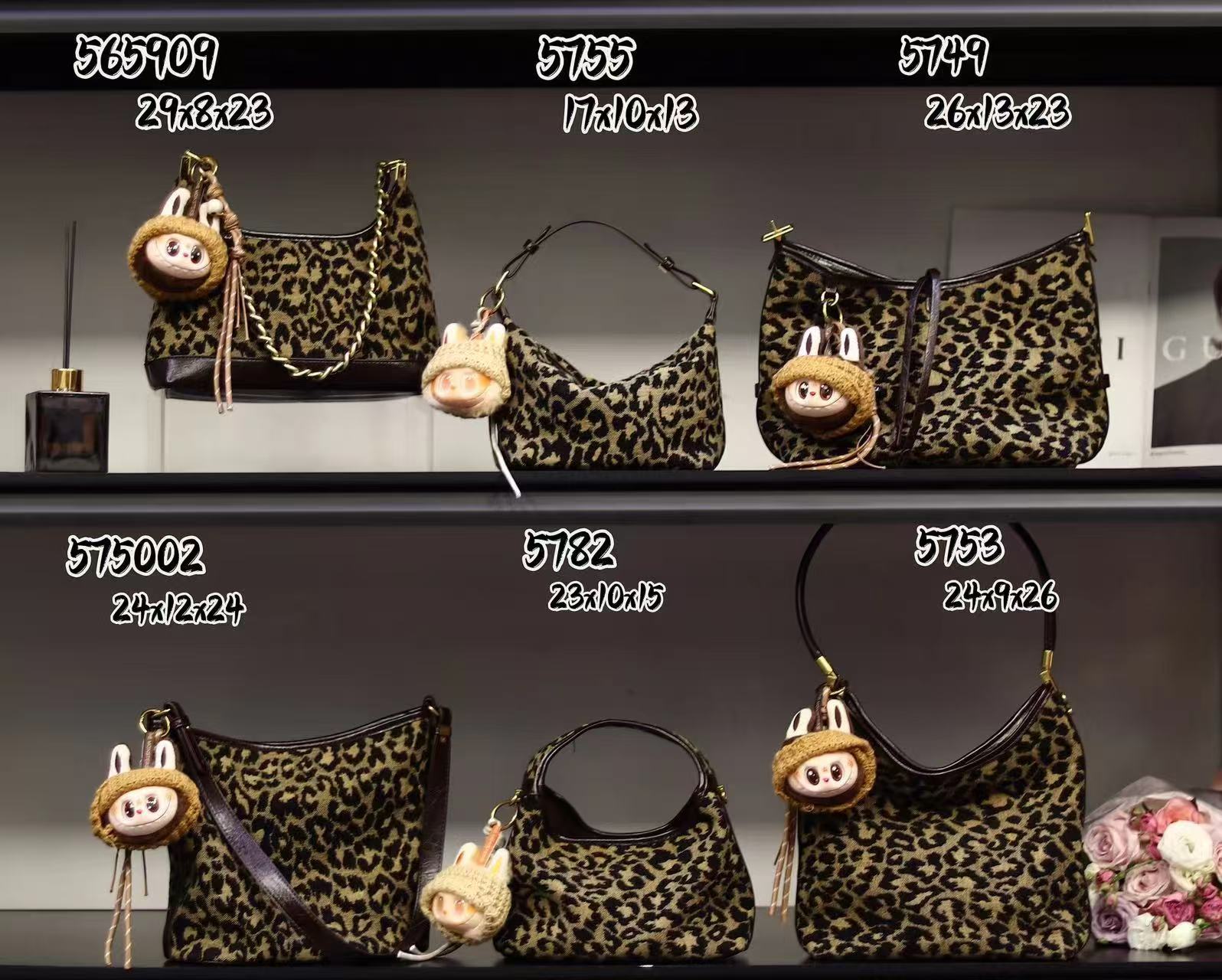 日韩豹纹单肩拉链小方包斜挎包百搭中性风极简风