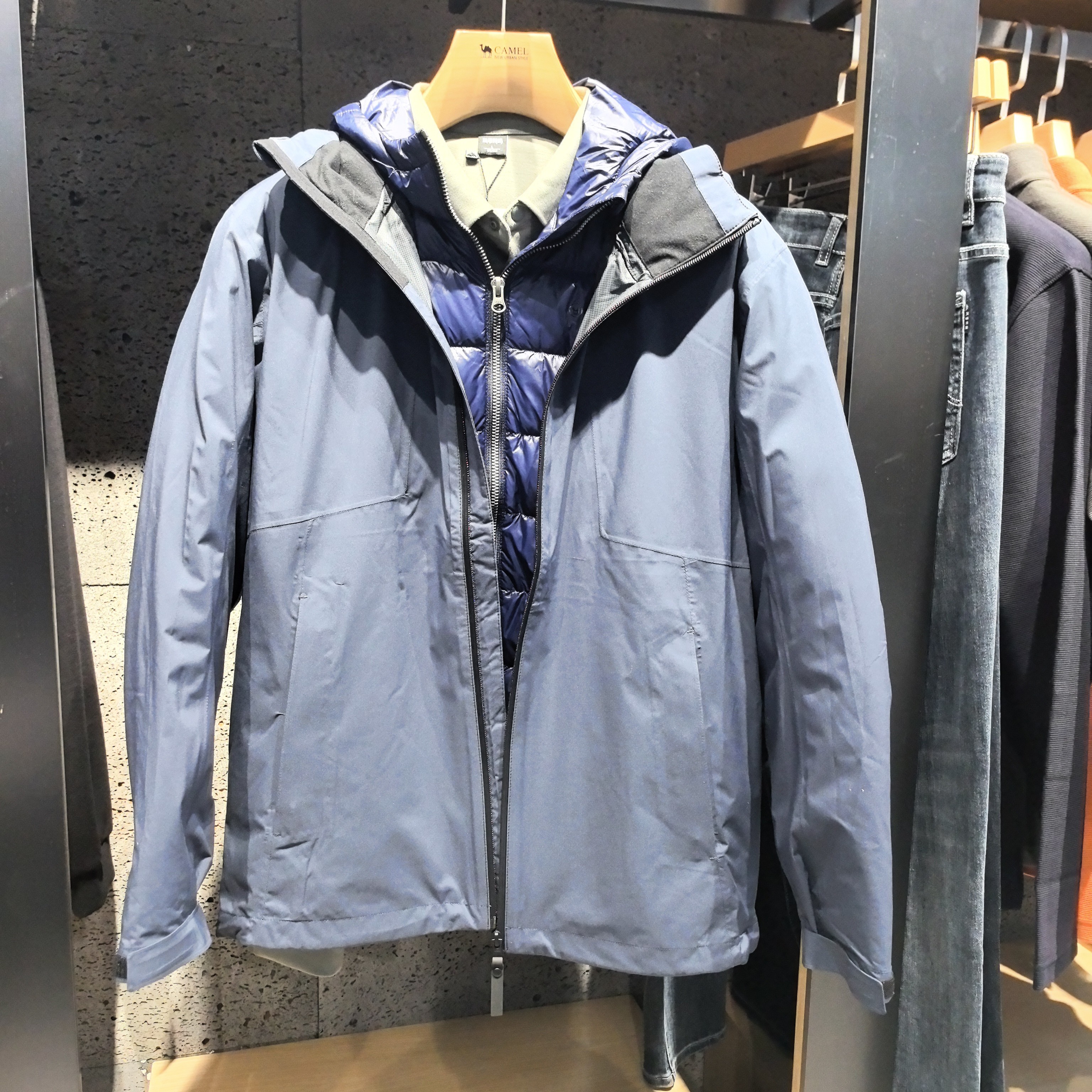 断码清仓冲锋衣鹅绒内胆防风防雨外套登山服三合一轻户外保暖抗寒