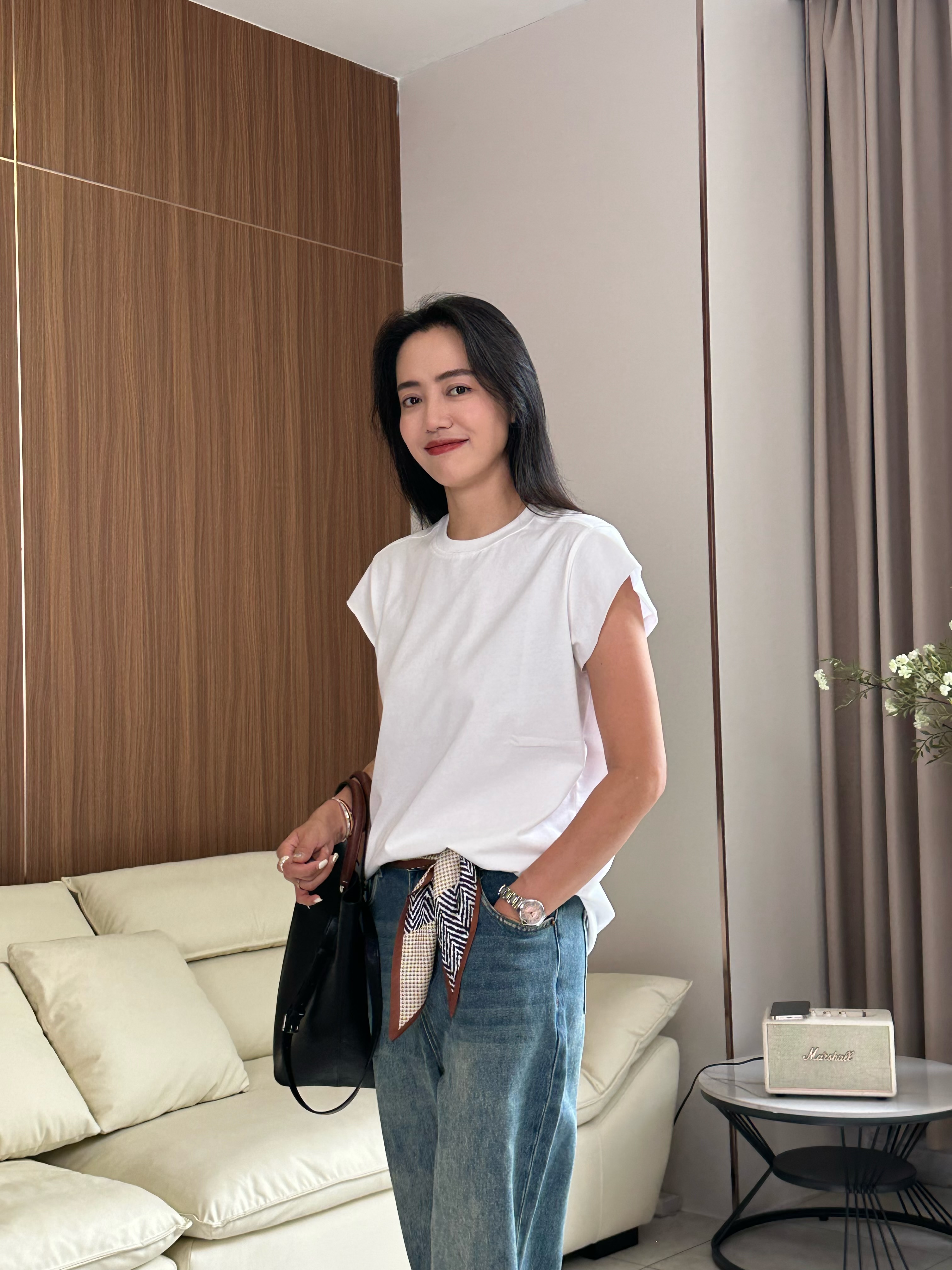 【珍妮皮草】飞袖内搭纯棉T恤时尚百搭女夏季宽松短袖