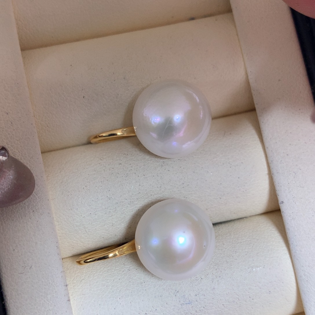 淡水珍珠耳饰银S925镶嵌