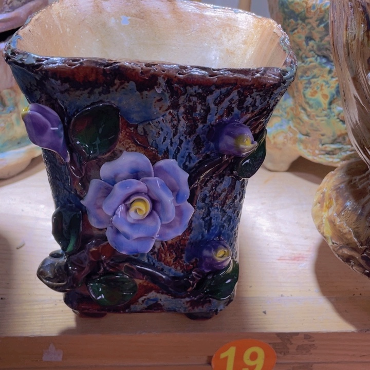 紫砂花盆景德镇陶瓷 特价方901