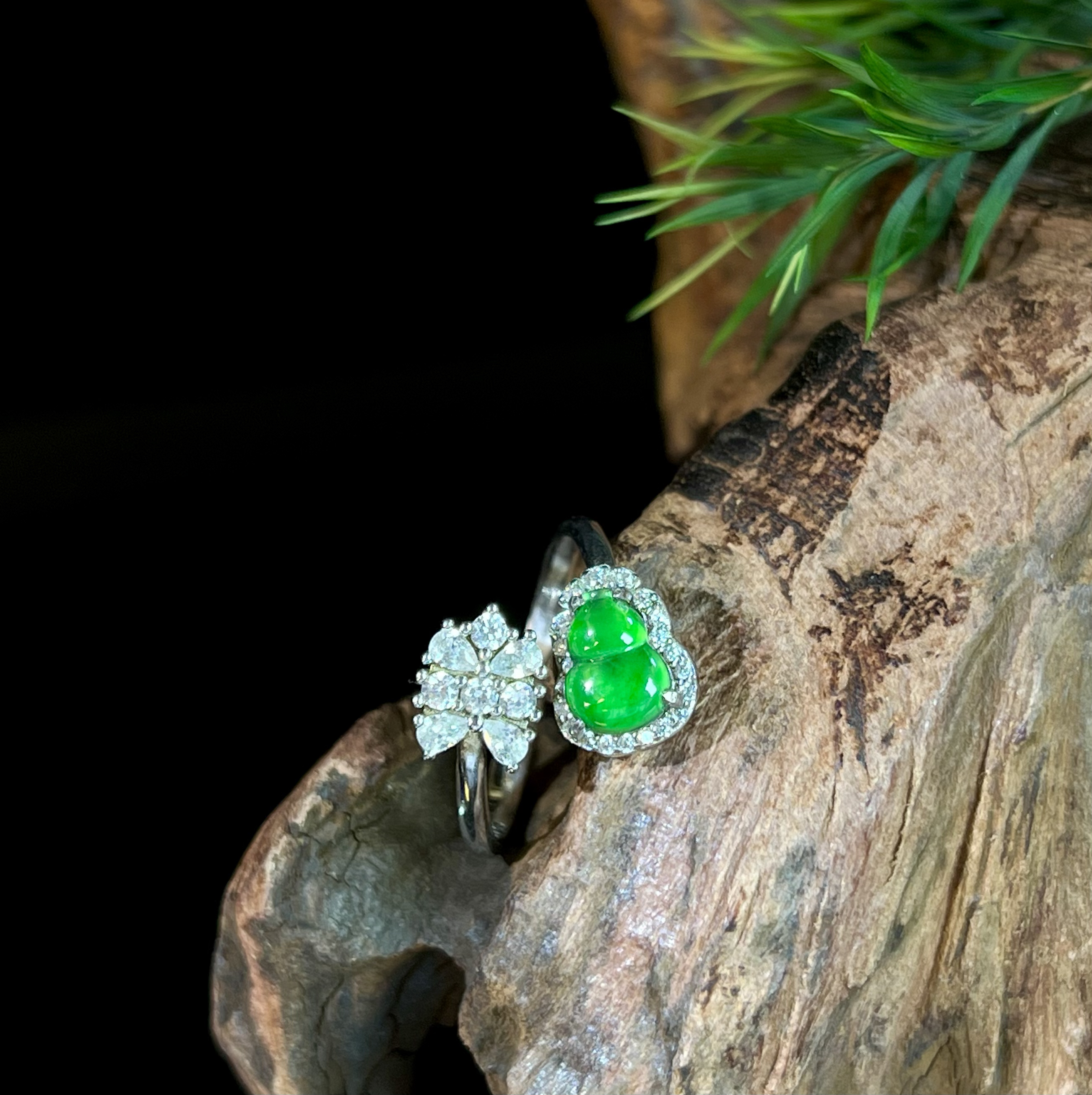 设计款-戒指翡翠阳绿葫芦-日常佩戴百搭款