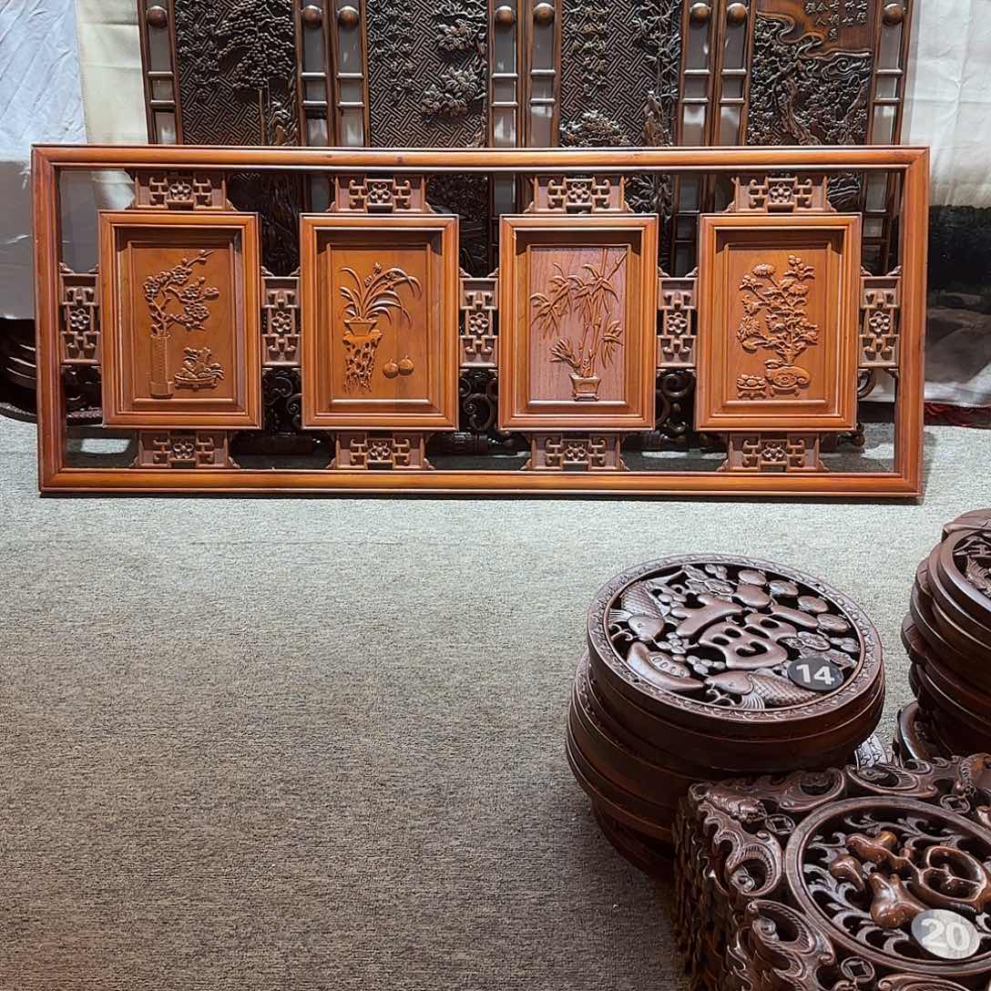 孔***轩香樟木东阳仿古木雕装饰