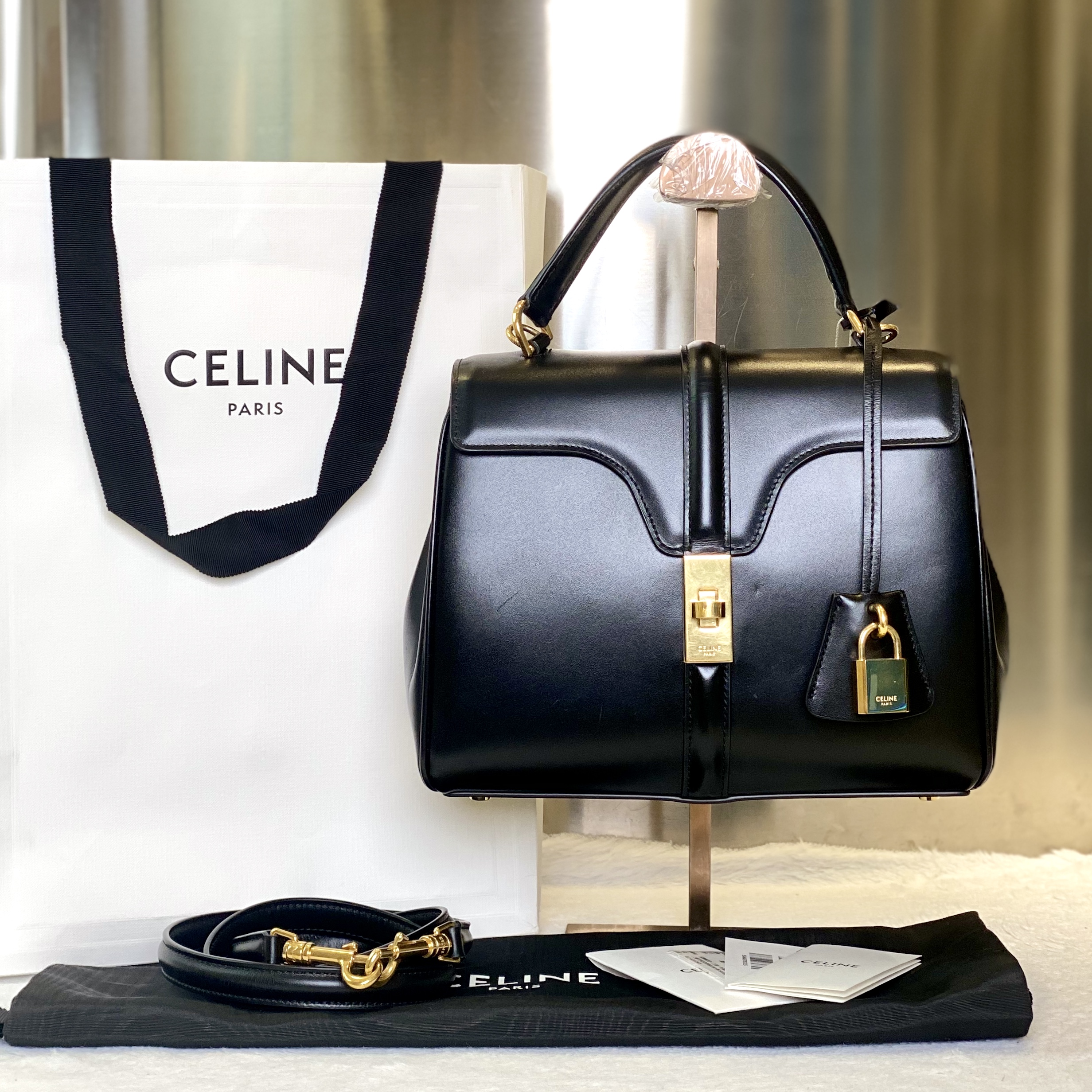 99新 Celine/思琳 古有98新瑟琳手提斜挎包0312