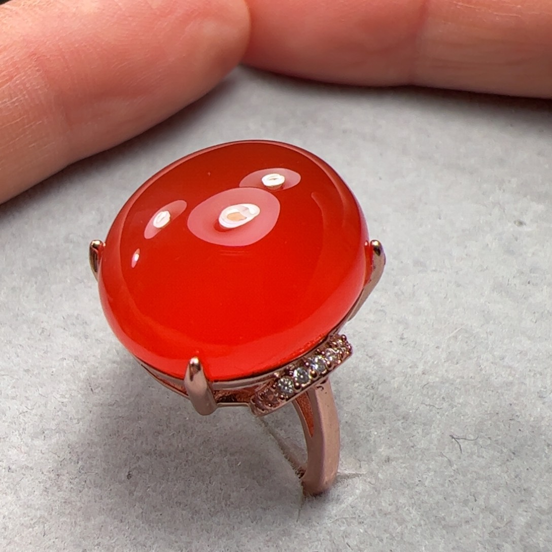 南红玛瑙戒指合金