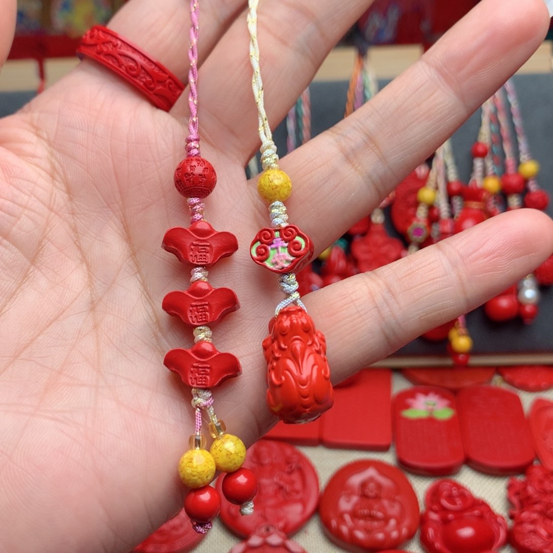 天然辰砂工艺品朱砂手机坠