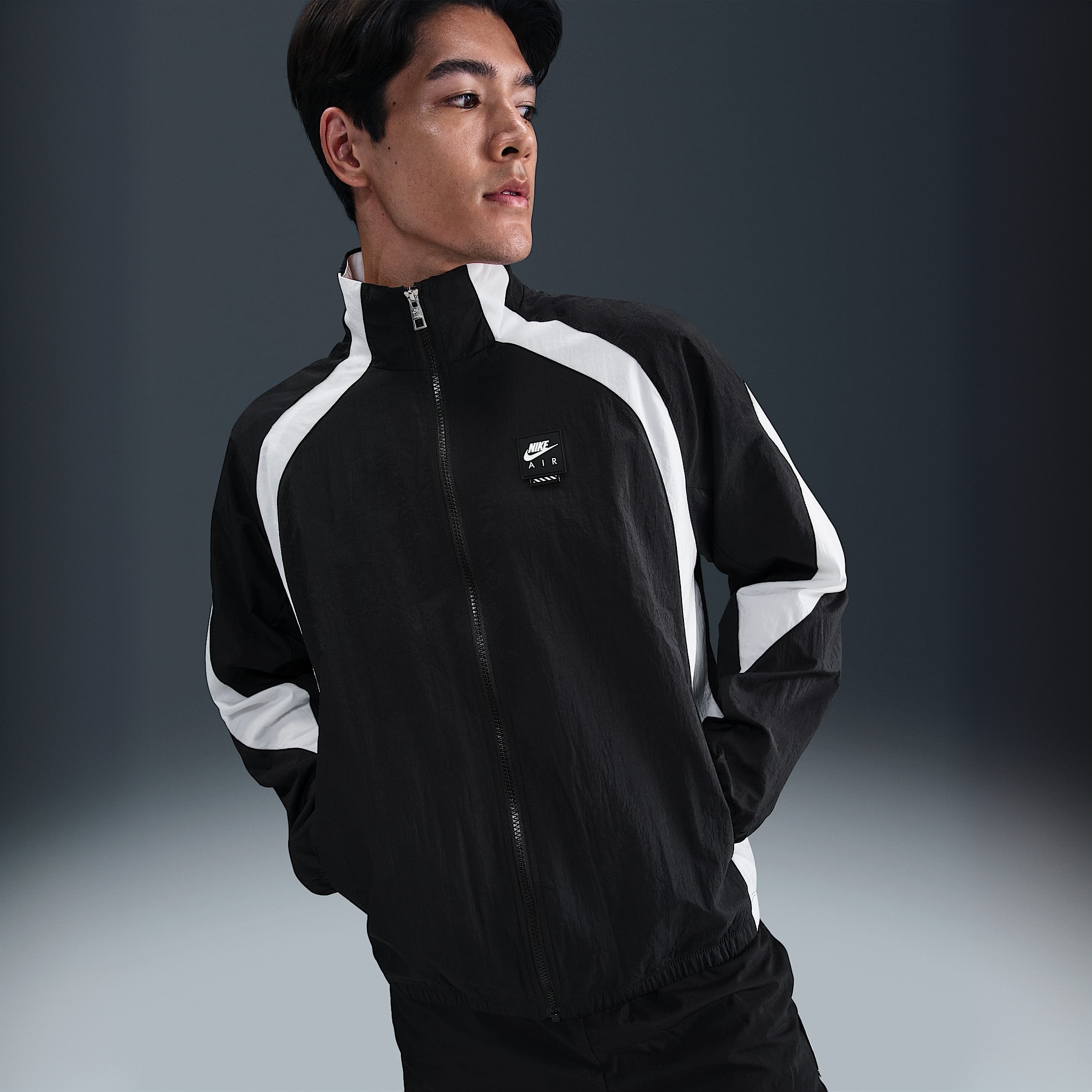 NIKE/耐克Air 男子经典复古梭织立领宽松运动休闲夹克HV0881010