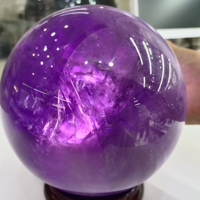 纯天然紫水晶球适合家居摆件