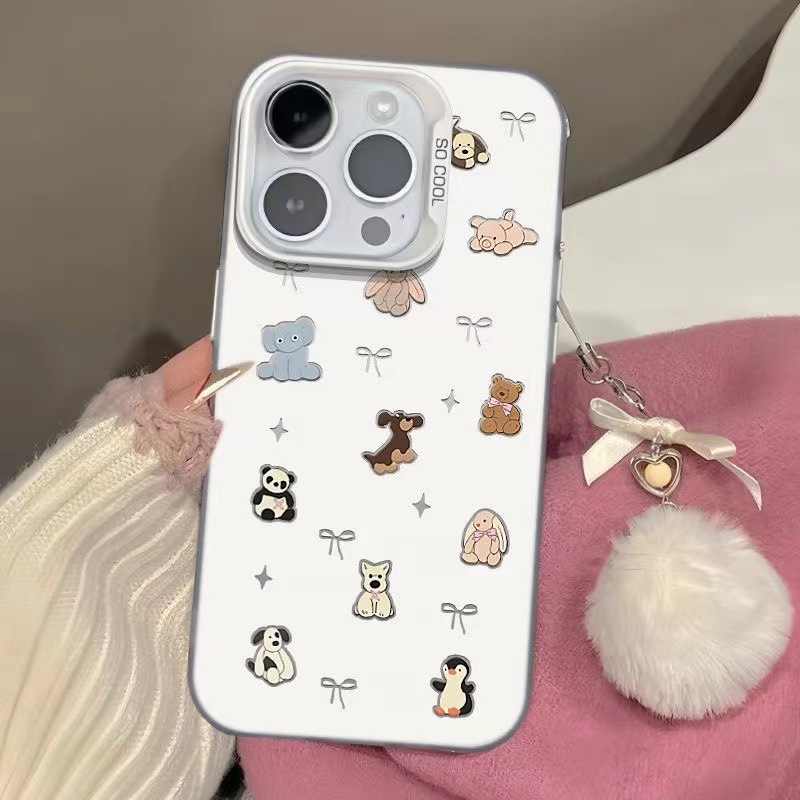 动物蝴蝶结适用15pro可爱16plus苹果手机壳14promax少女13个性12
