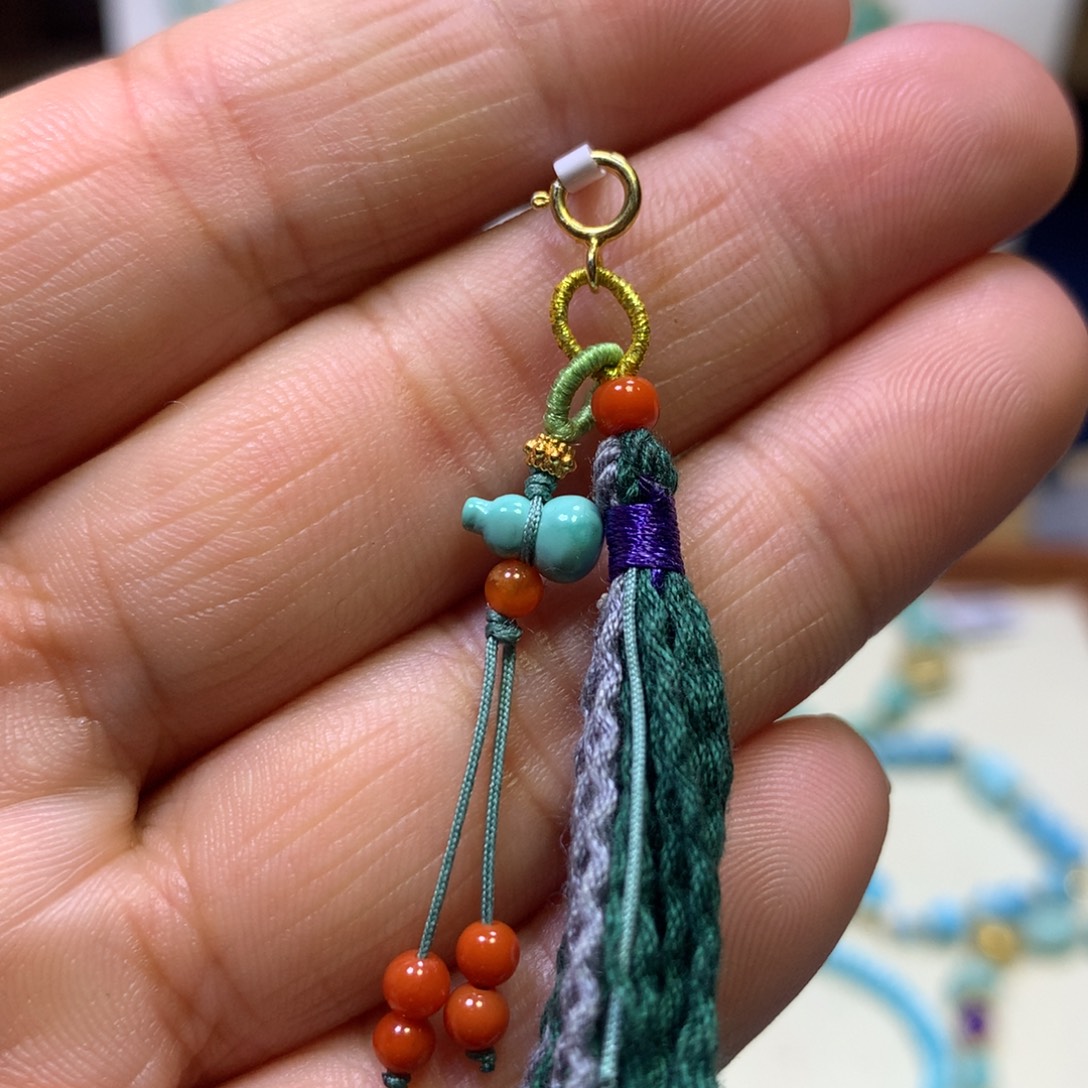 南红玛瑙银S925镀金镶嵌挂件