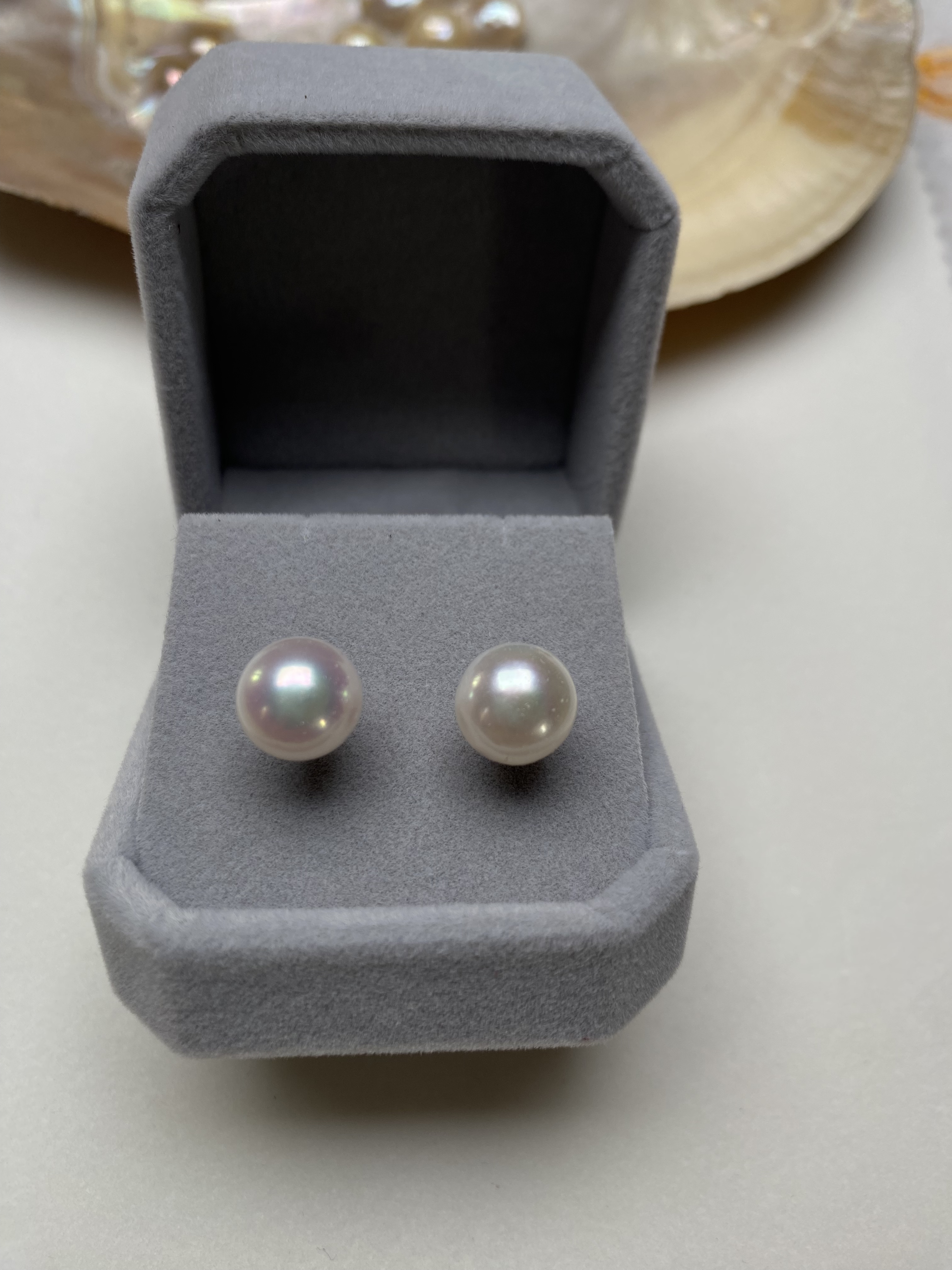 10mm淡水珍珠s925银耳钉防过敏精致气质百搭耳钉