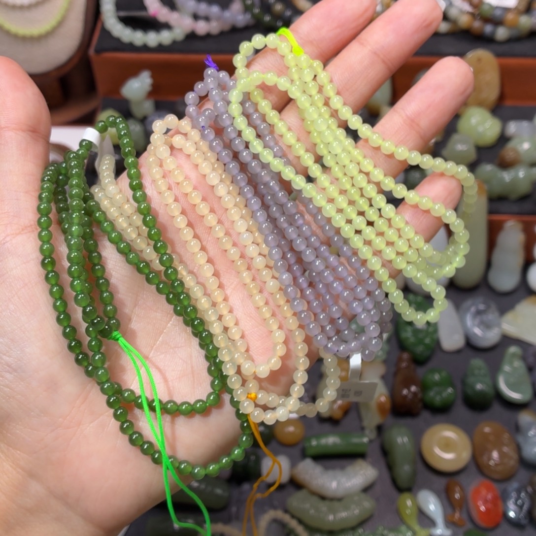 和田玉未镶嵌手链米珠280起