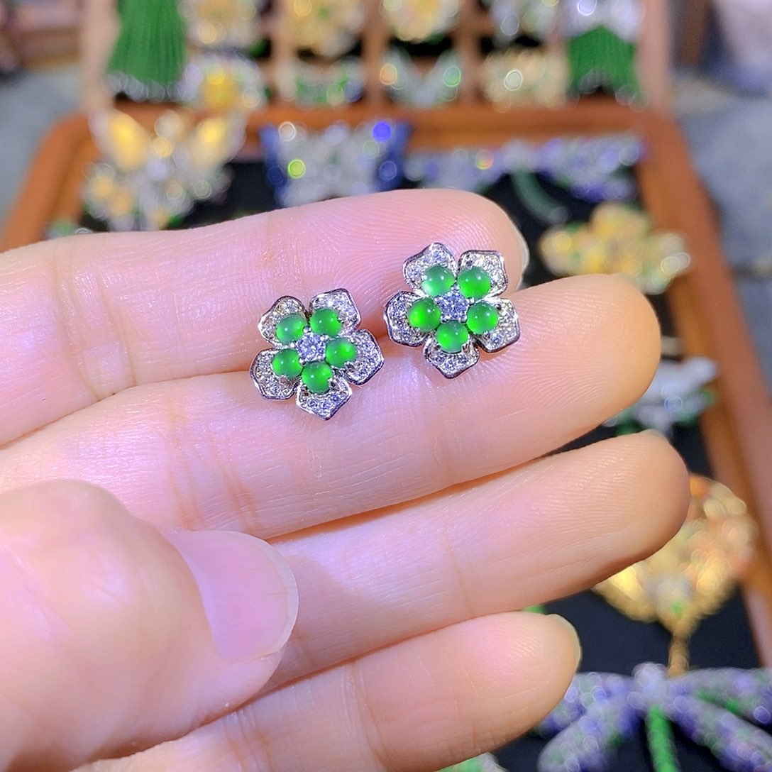 吊坠(不含链)银S925镶嵌翡翠