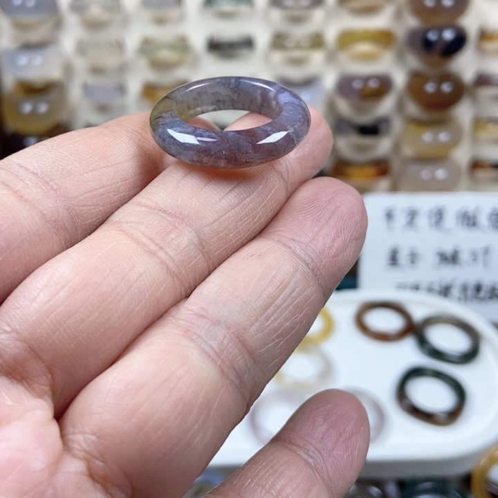 未镶嵌戒指玛瑙/玉髓不退不换港码15