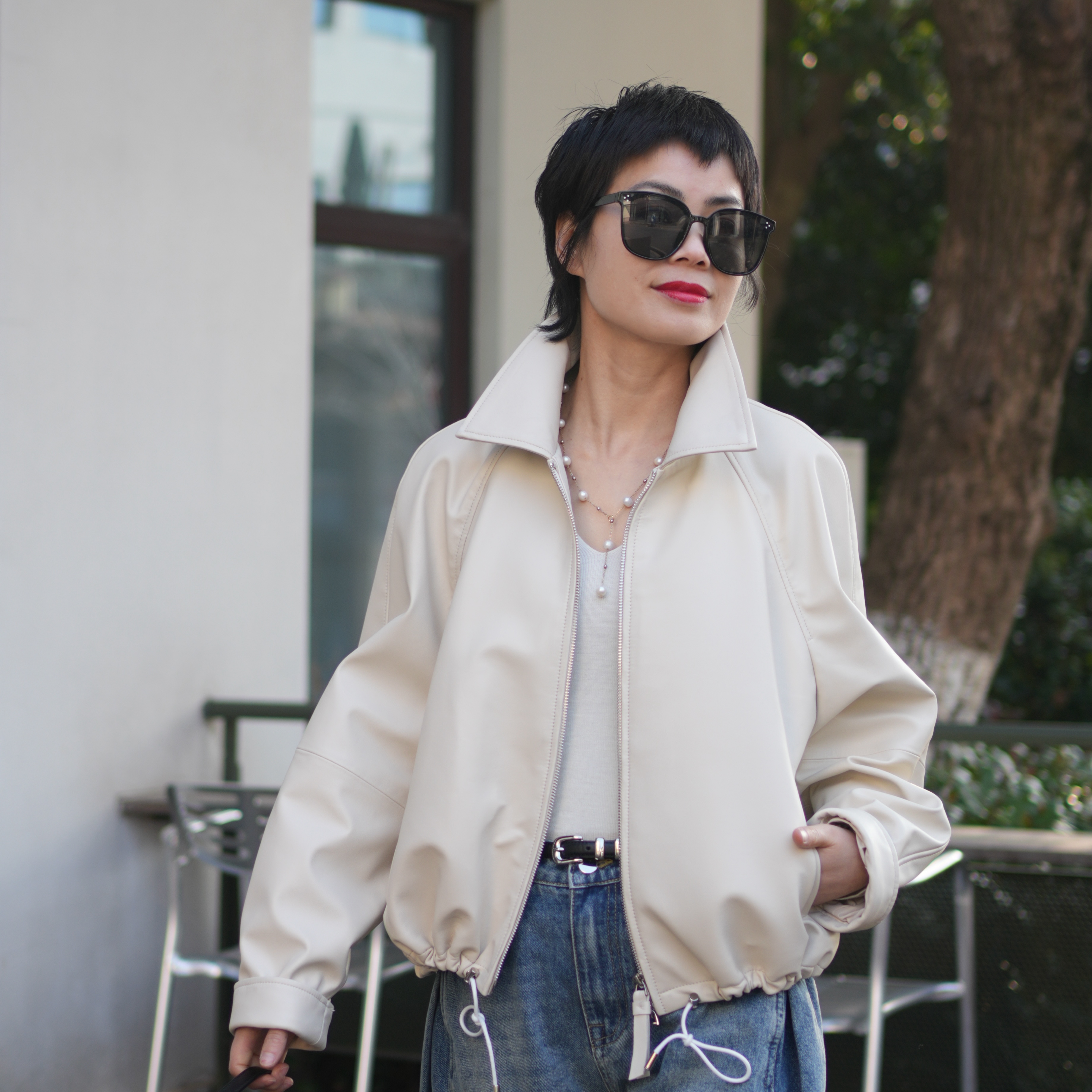 正品小羊皮春季新款宽松休闲版型女士皮衣百搭显瘦外套1850