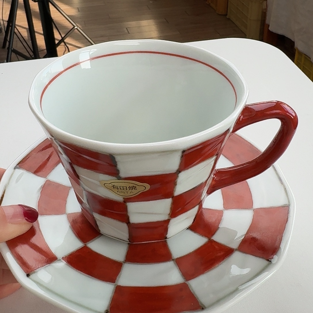 瓷片有田烧手绘咖啡杯底250毫升