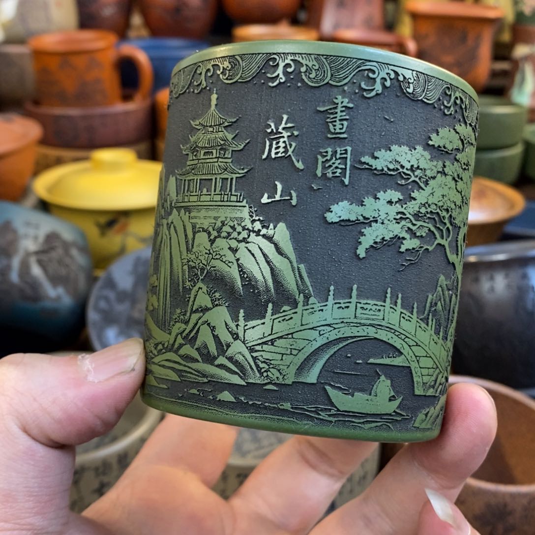 紫砂杯子宜兴全手工紫砂杯