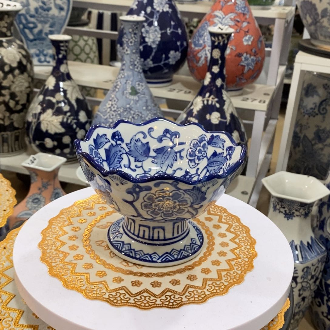 【闪购商品】摆件青花瓷高脚碗福利一个
