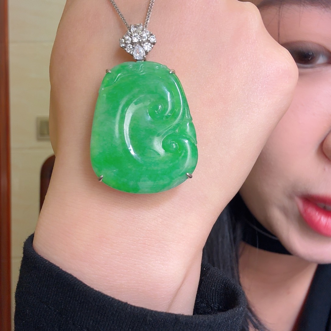 翡翠银S925镶嵌吊坠(不含链)吊坠