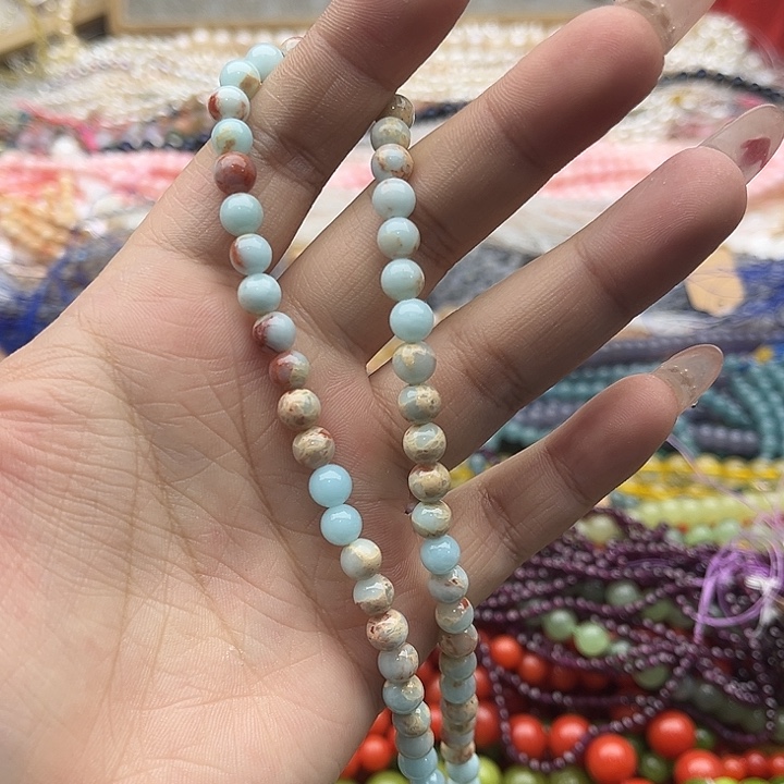 玛瑙/玉髓珠宝半成品未镶嵌一条6mm左右寿山石