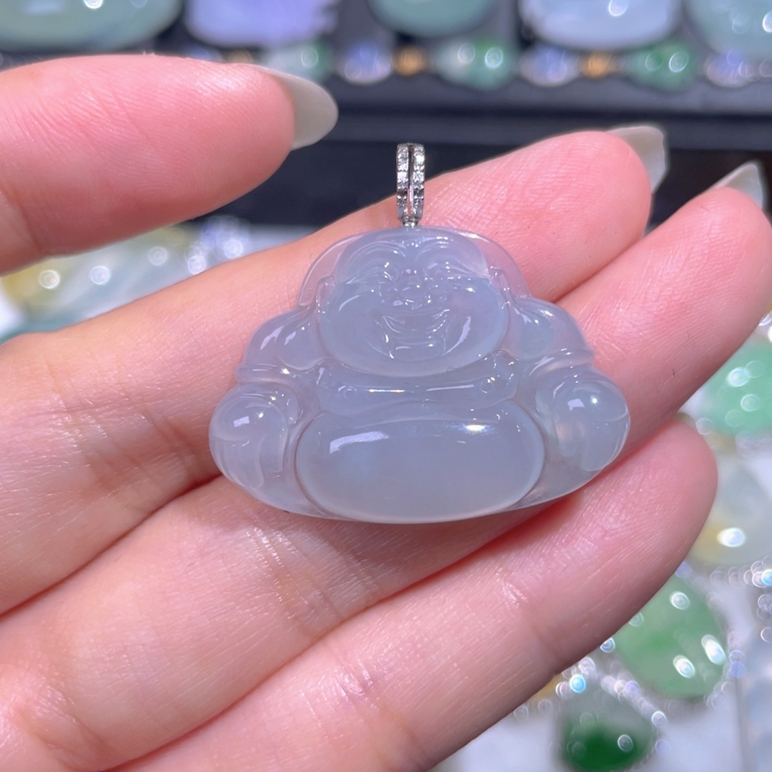 颈饰18K金镶嵌翡翠翡翠