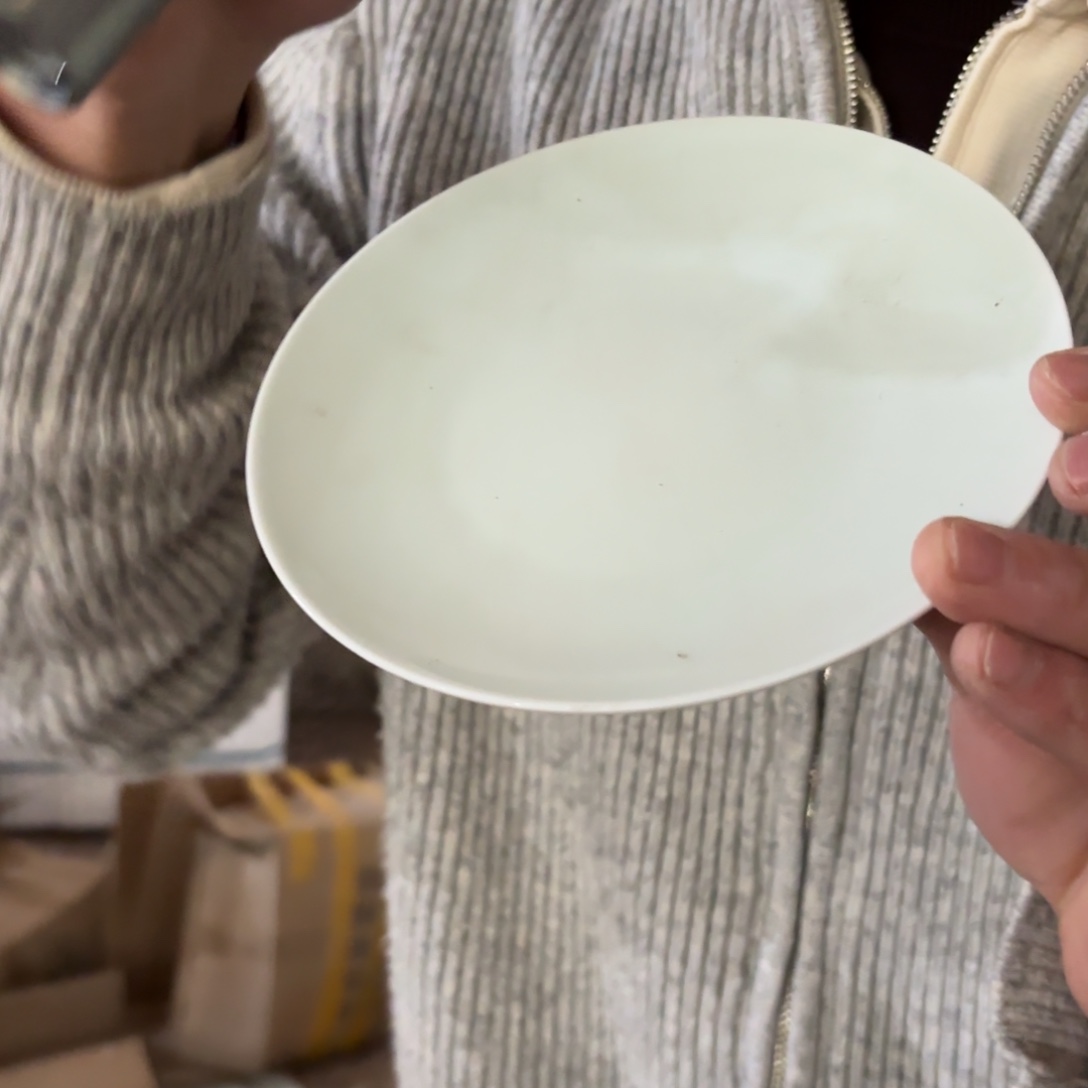 瓷6英寸影青吐骨碟4只微瑕