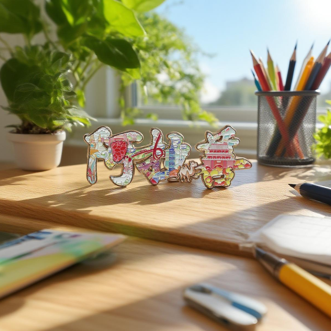 阿拉善文创金属磁吸浮雕冰箱贴创意文创纪念礼品