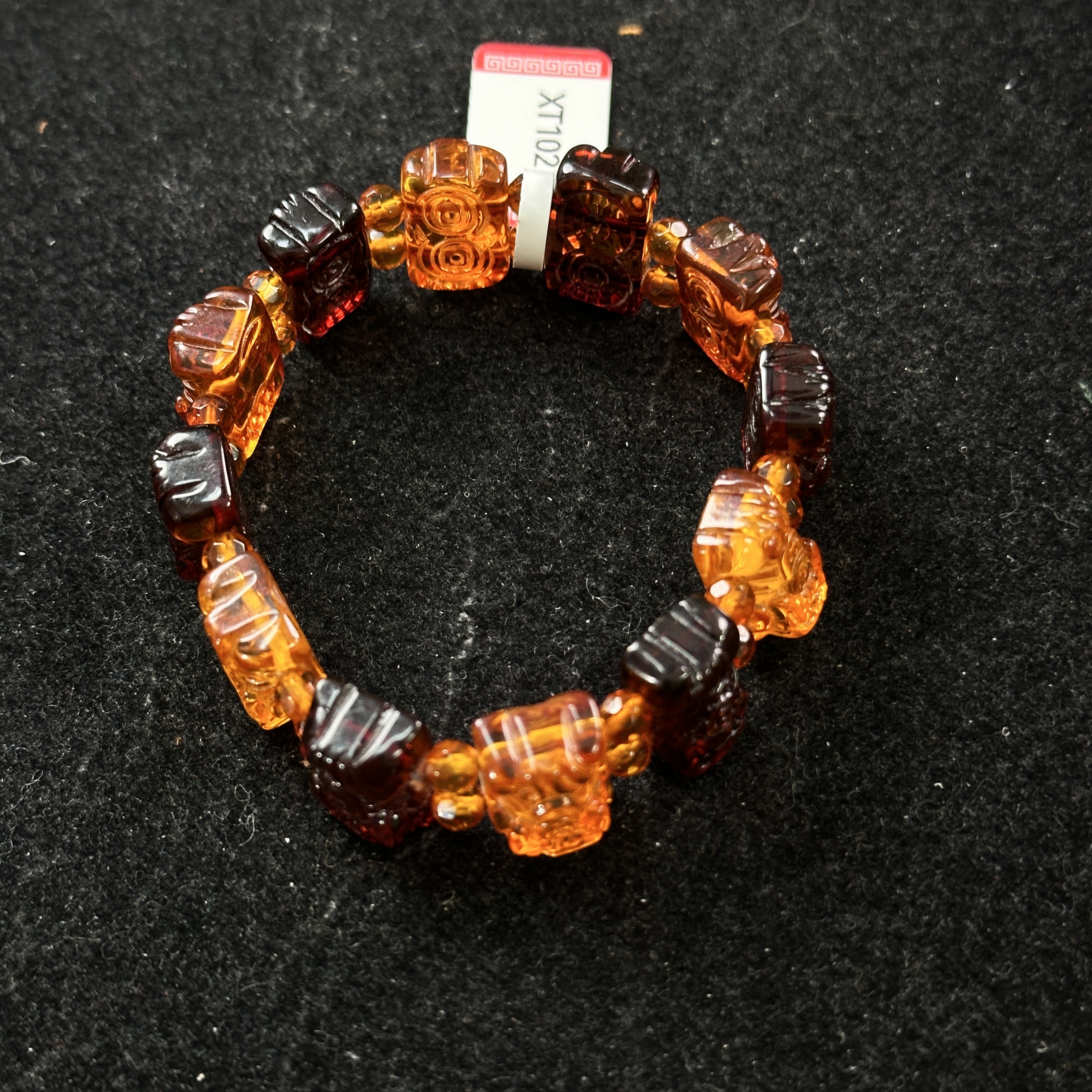 XT1027 民国 琥珀 手串 虎虎生威-HD/文玩/收藏/已评级