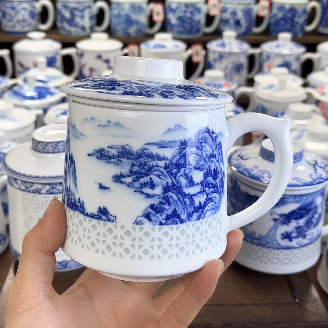 回*?景德镇陶瓷马克杯带盖