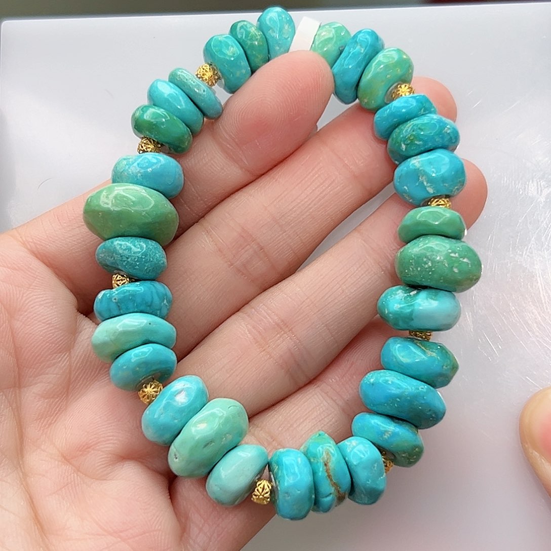 绿松石珠宝奇石18K金镶嵌